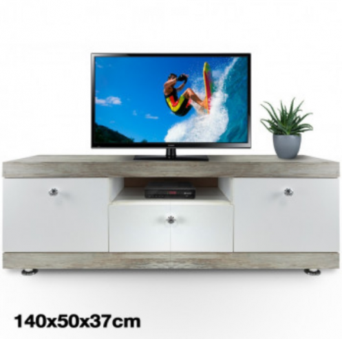 Table TV Avec Étagères En Bois