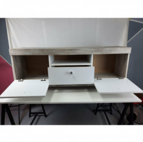 Table TV Avec Étagères En Bois