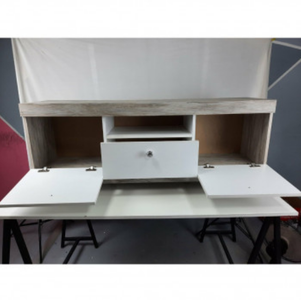 Table TV Avec Étagères En Bois